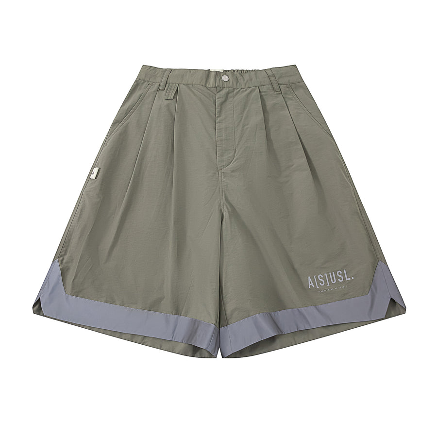 REFLECTIVE TAPE WIDE SHORTS - GREY