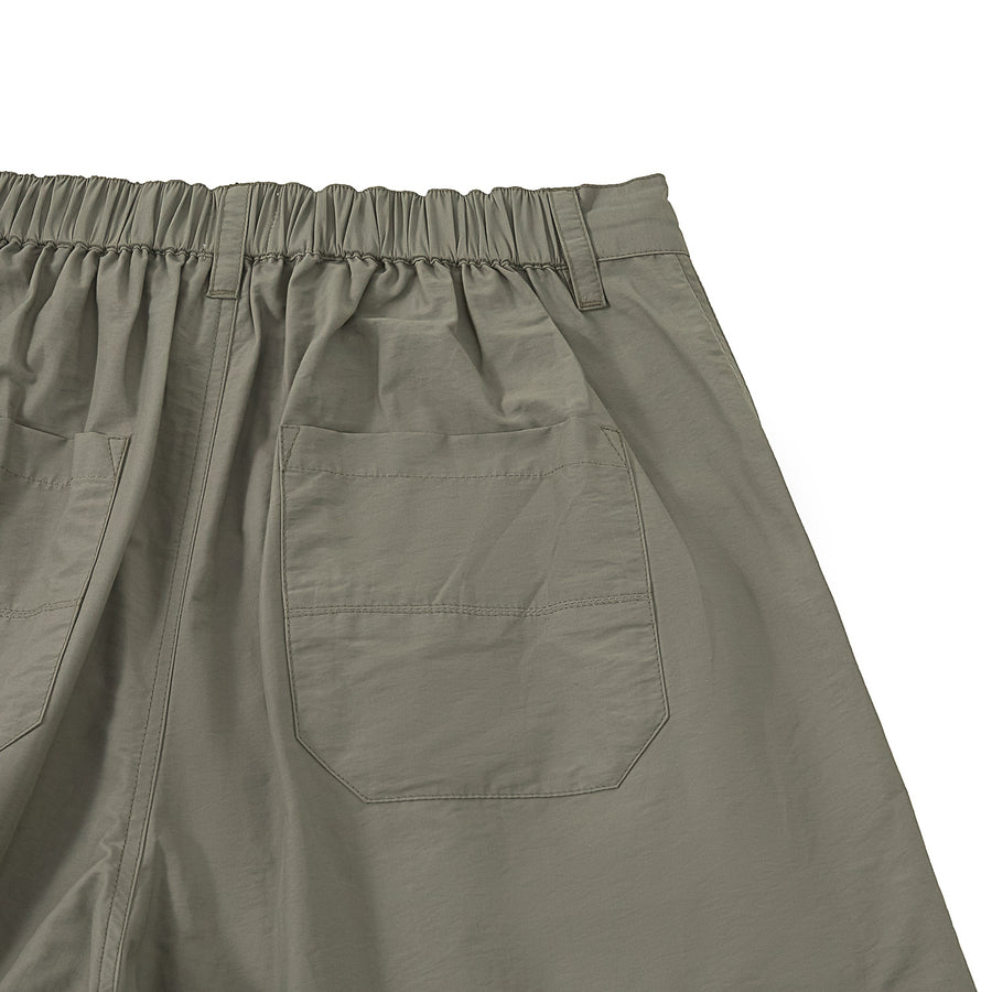 REFLECTIVE TAPE WIDE SHORTS - GREY