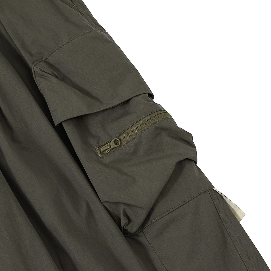 CARGO BALLOON CROPPED PANTS - CHARCOAL