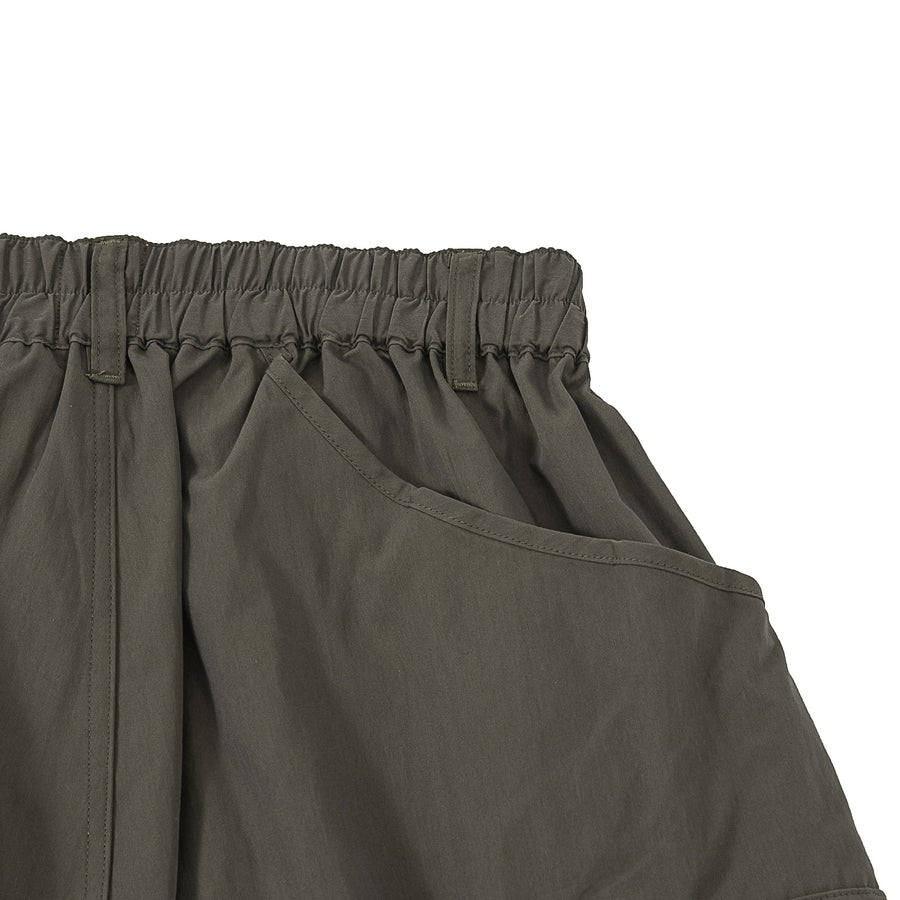 CARGO BALLOON CROPPED PANTS - CHARCOAL