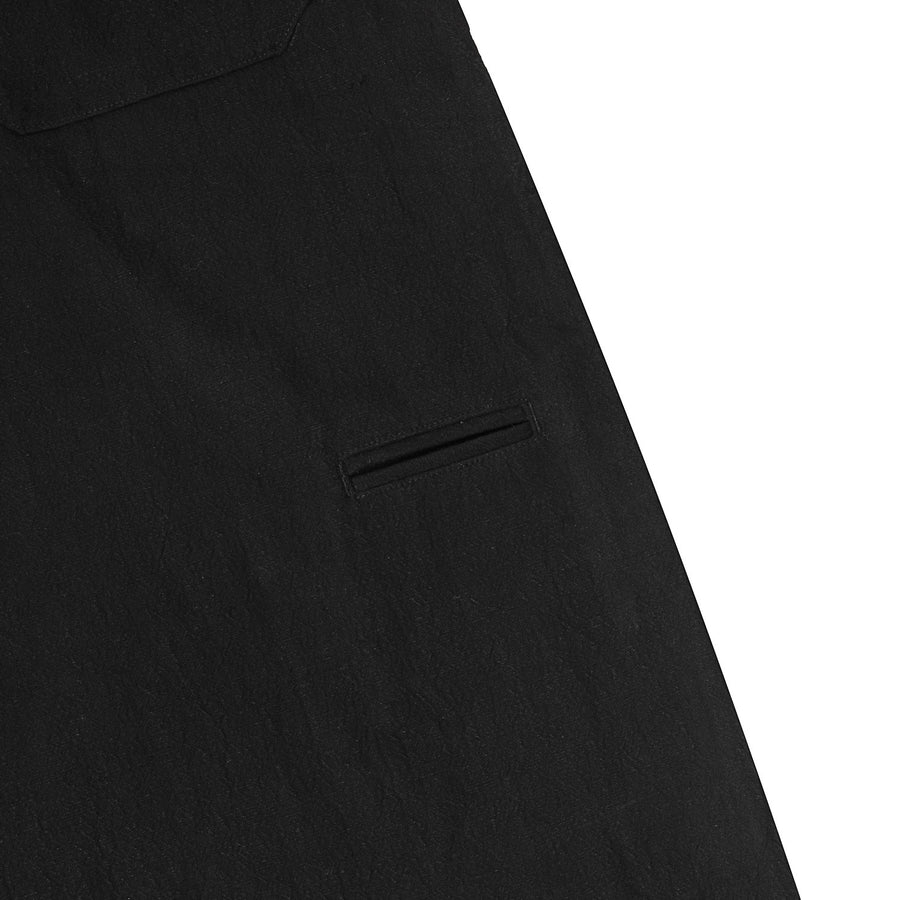 COTTON LINEN ALLOVER PANTS - BLACK