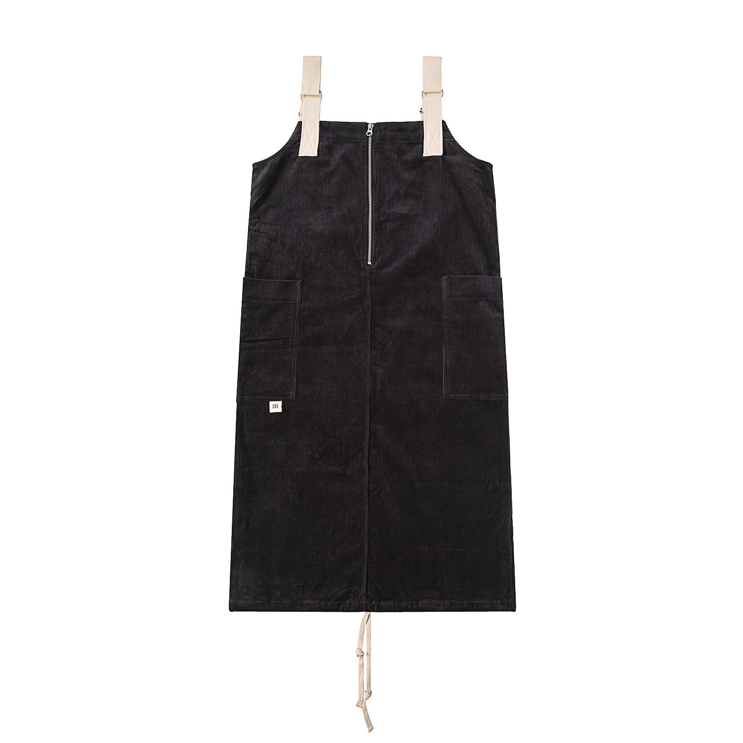 CORDUROY WORKER DRESS - CHARCOAL