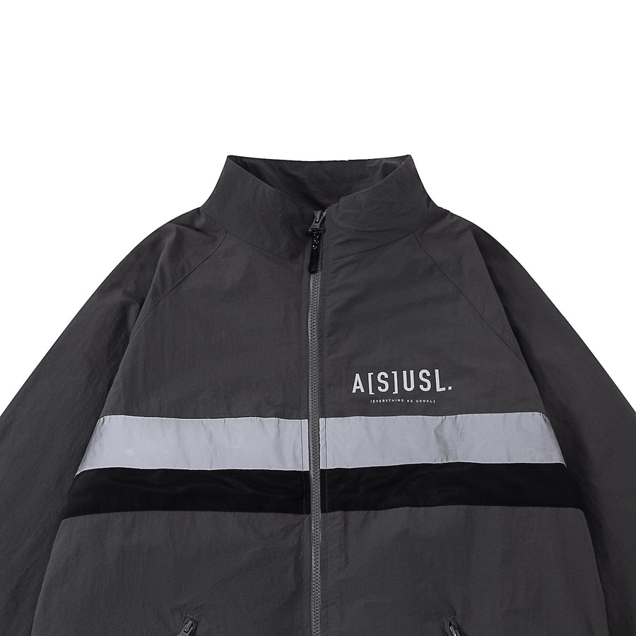 REFLECTIVE LOGO TRACK JACKET - CHARCOAL