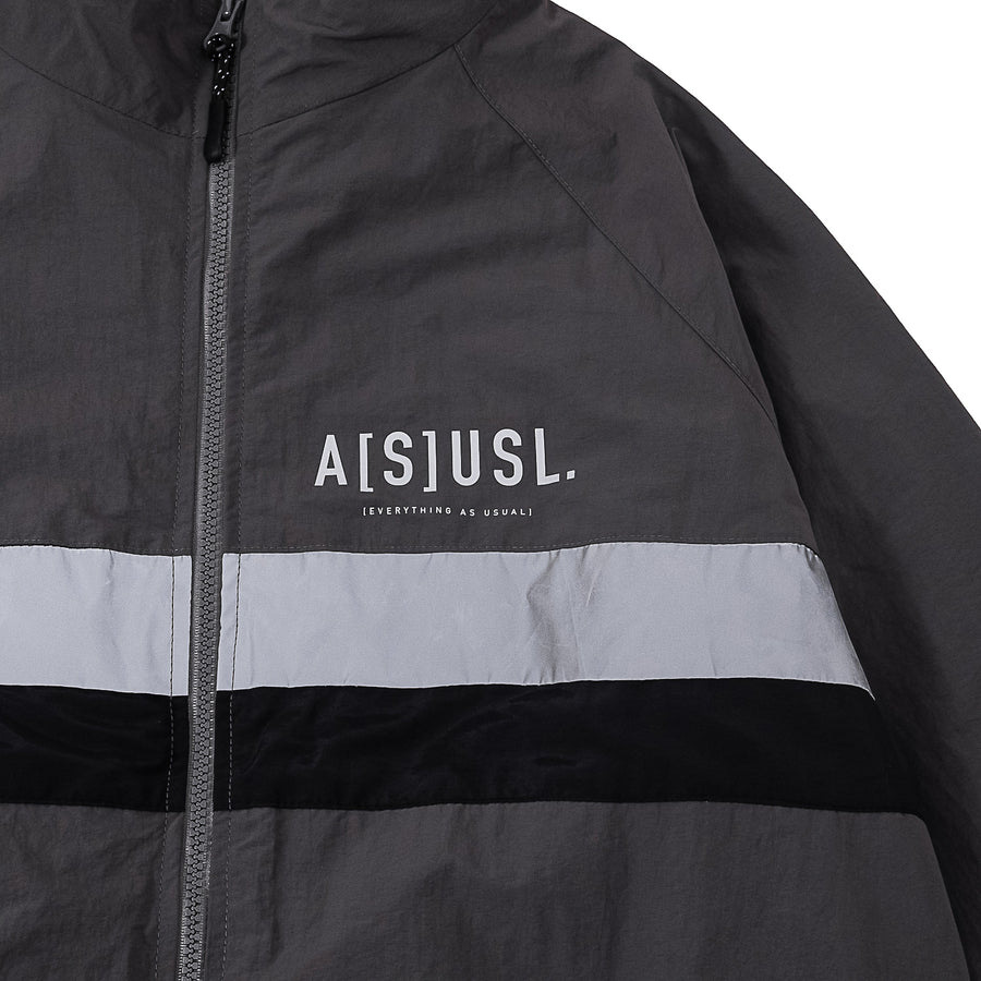REFLECTIVE LOGO TRACK JACKET - CHARCOAL