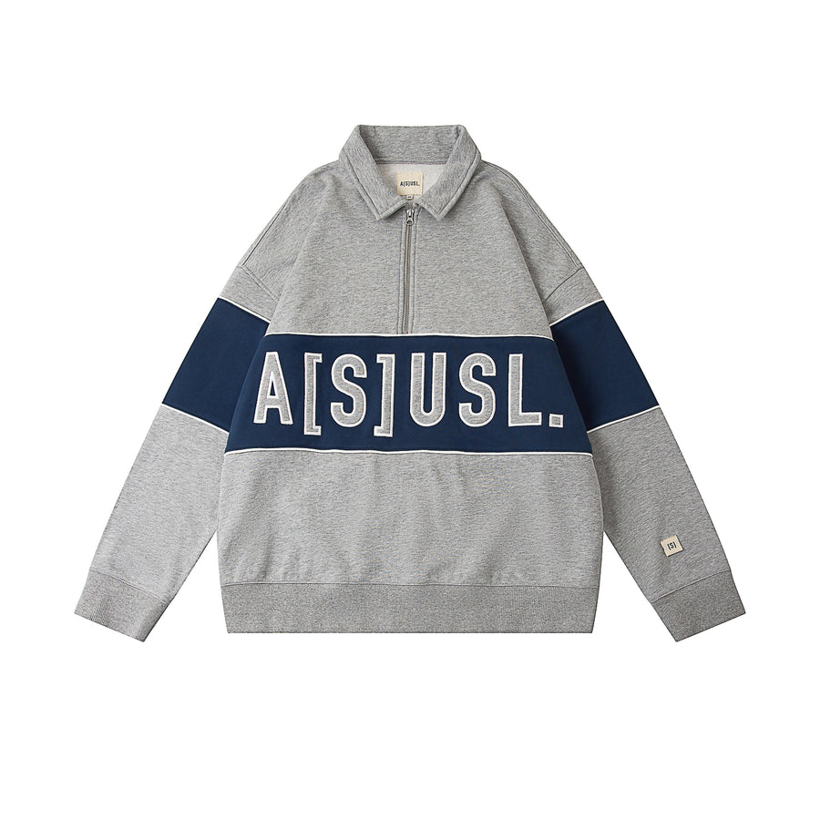 ASUSL LOGO POLO SWEATSHIRT - HEATHER GREY