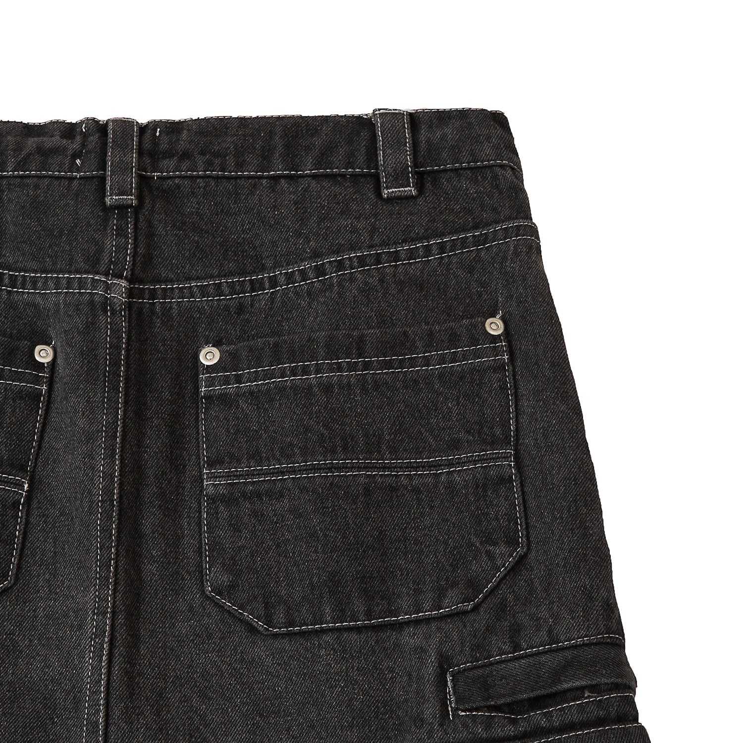 DENIM CARGO SKIRT - BLACK DENIM – ASUSL