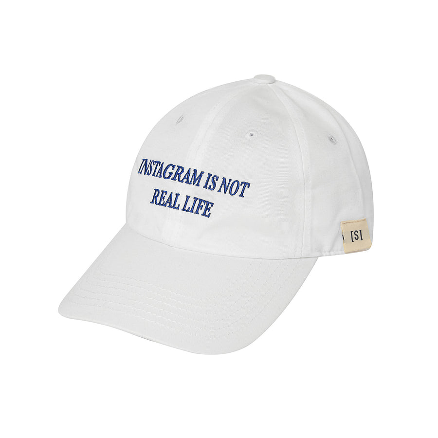 INSTAGRAM IS NOT REAL LIFE DAD CAP - WHITE