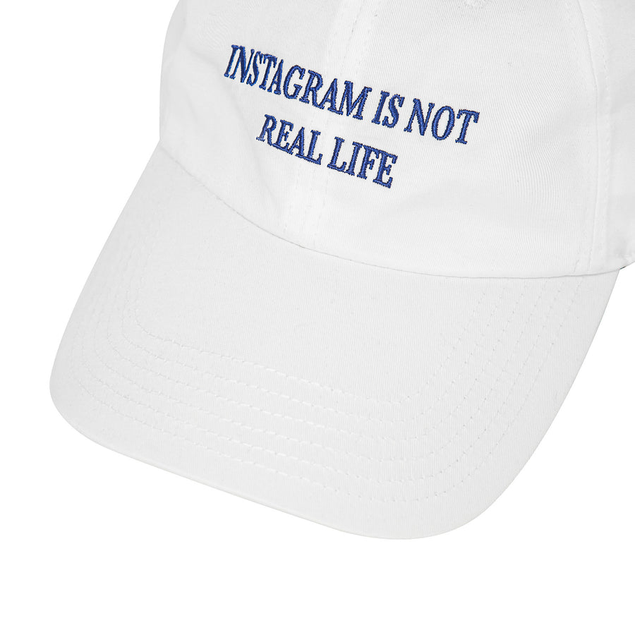 INSTAGRAM IS NOT REAL LIFE DAD CAP - WHITE