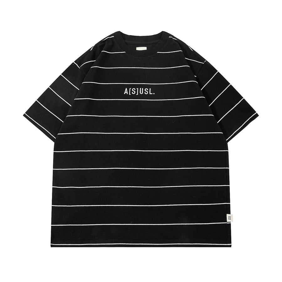 CLASSIC LOGO BORDER TEE - BLACK STRIPE