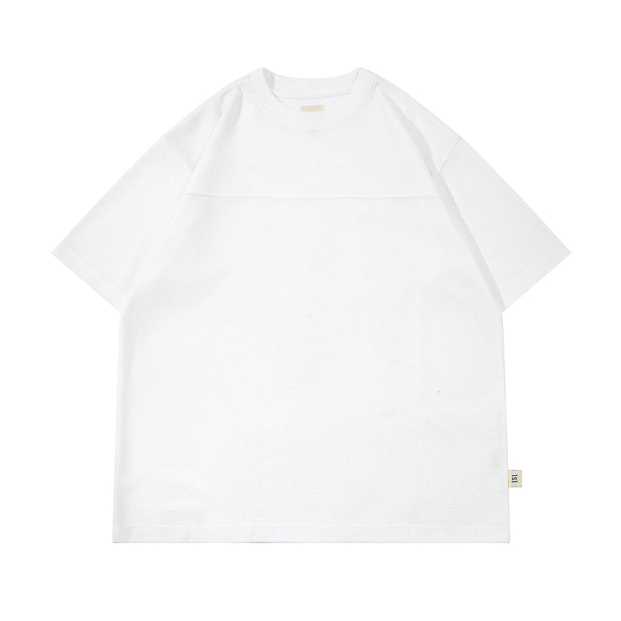 SMALL LOGO WAFFLE TEE - WHITE