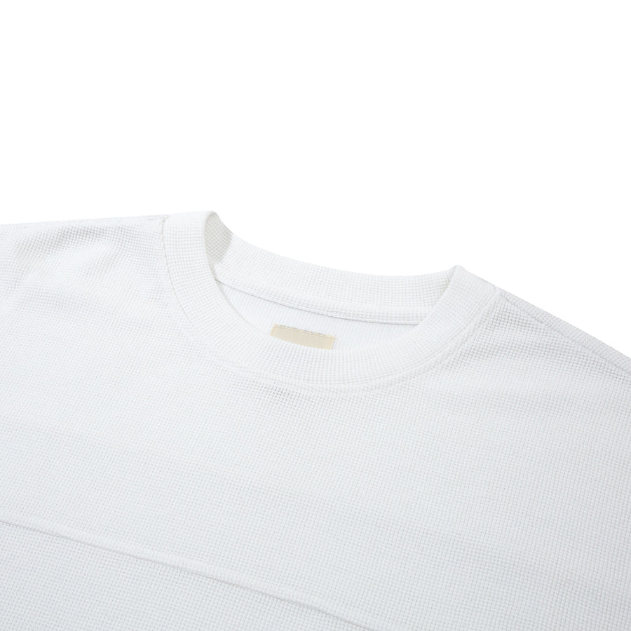 SMALL LOGO WAFFLE TEE - WHITE