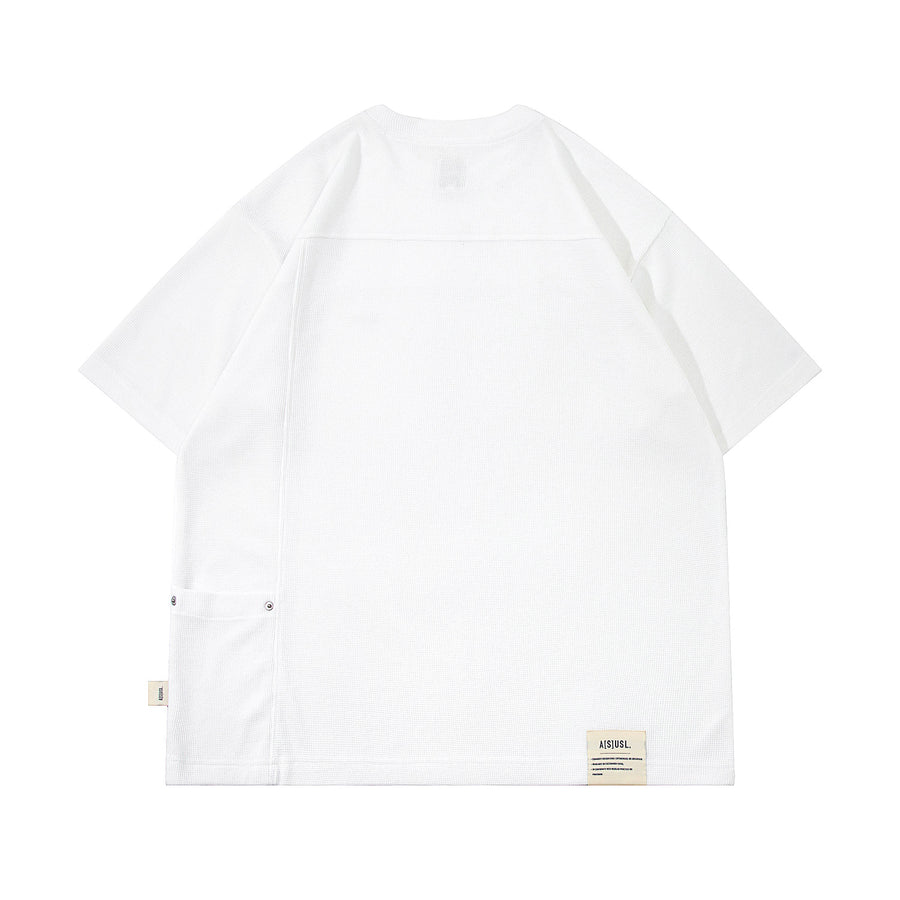 SMALL LOGO WAFFLE TEE - WHITE