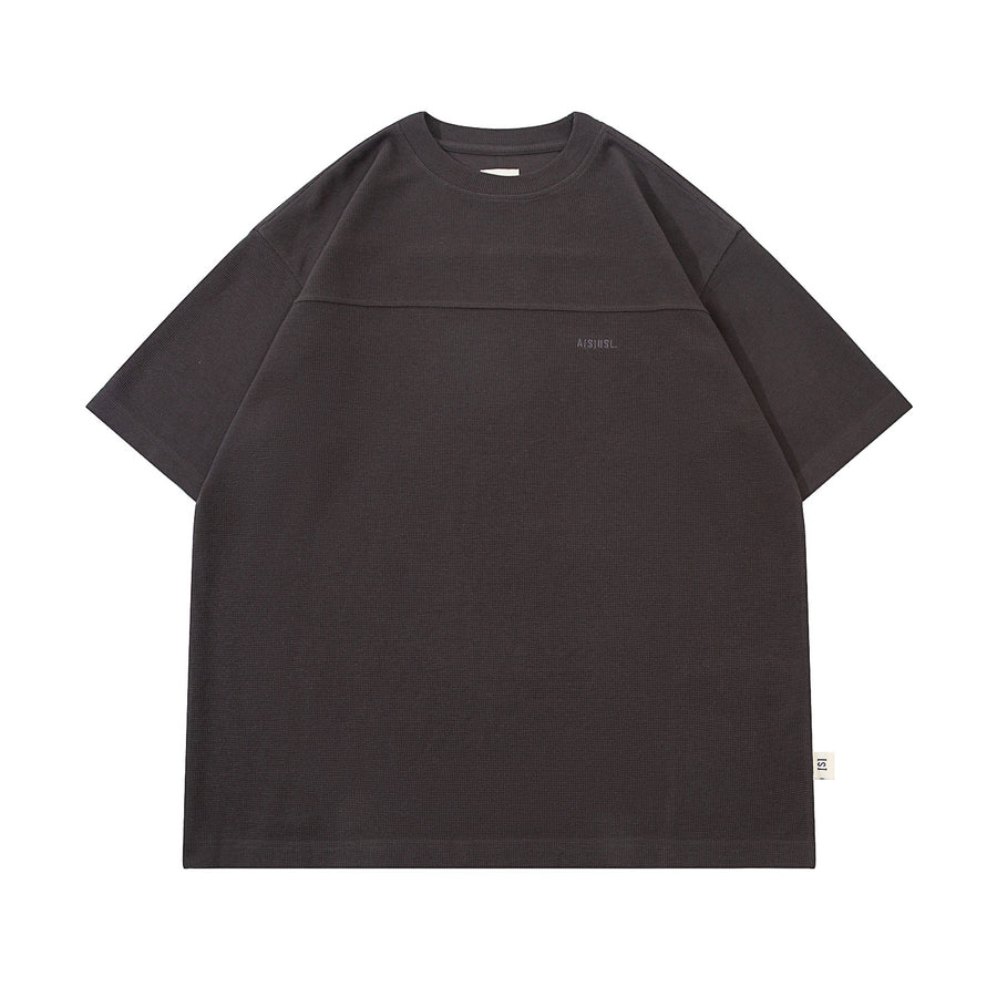 SMALL LOGO WAFFLE TEE - CHARCOAL