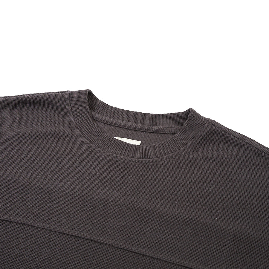 SMALL LOGO WAFFLE TEE - CHARCOAL