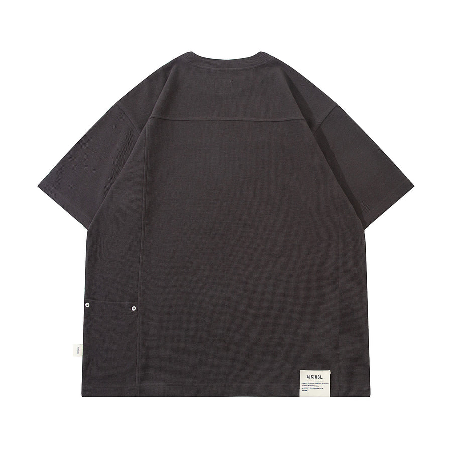 SMALL LOGO WAFFLE TEE - CHARCOAL