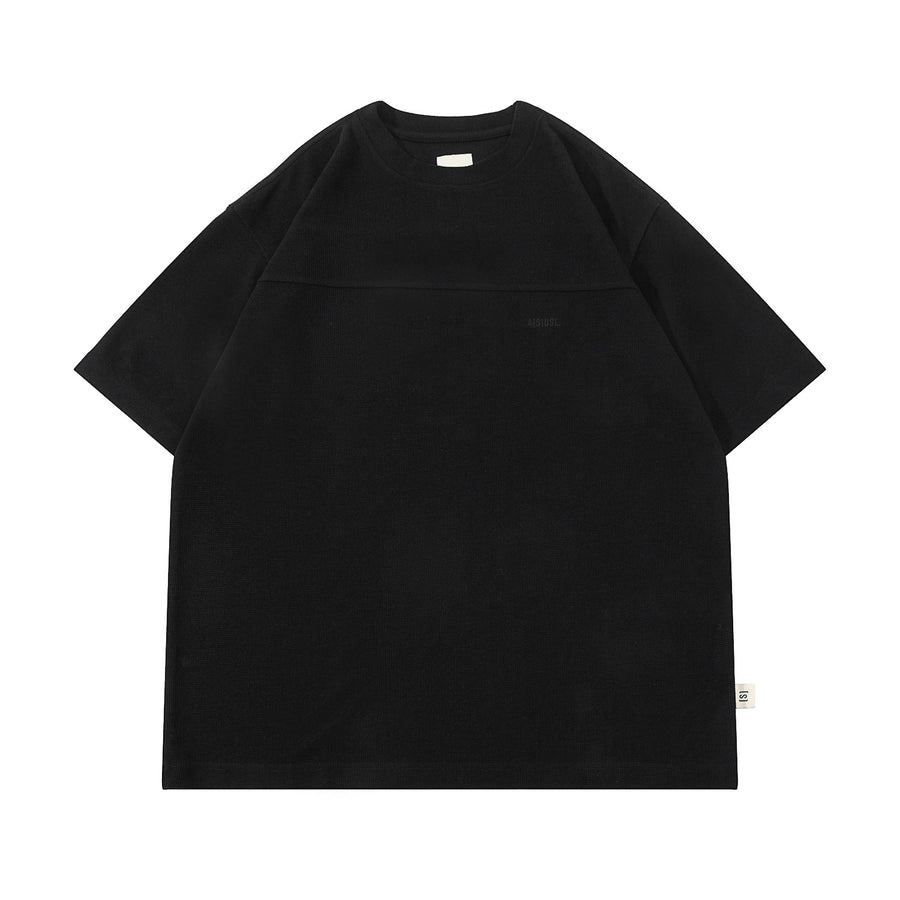 SMALL LOGO WAFFLE TEE - BLACK