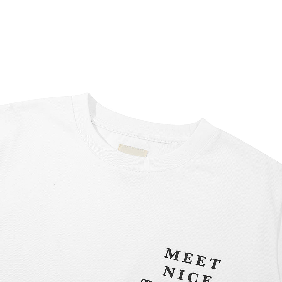 MEET NICE THINGS CROP TEE - WHITE