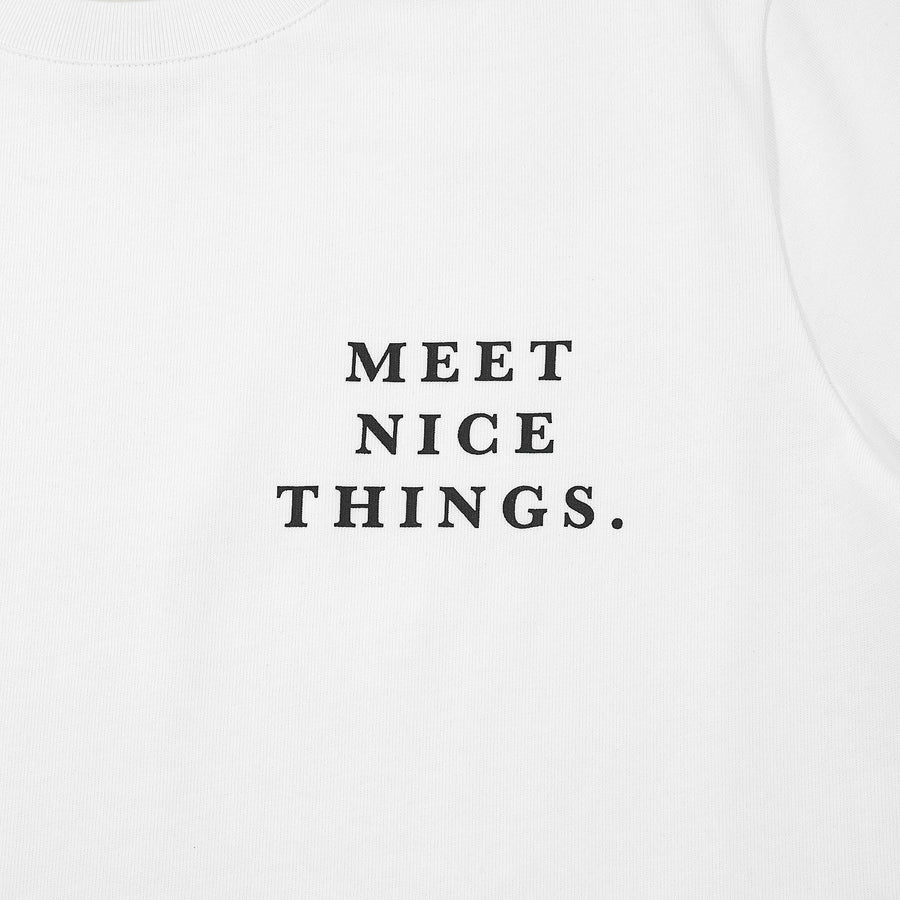 MEET NICE THINGS CROP TEE - WHITE