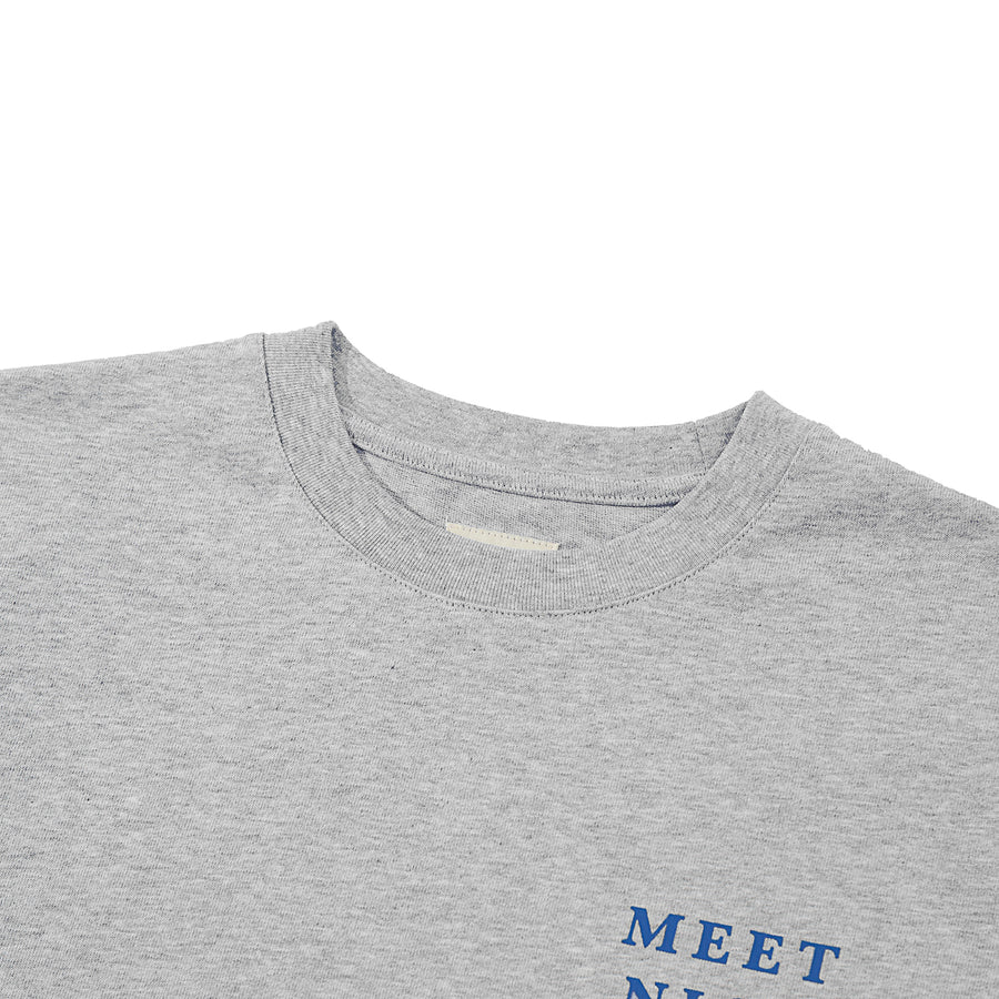 MEET NICE THINGS CROP TEE - HEATHER GREY