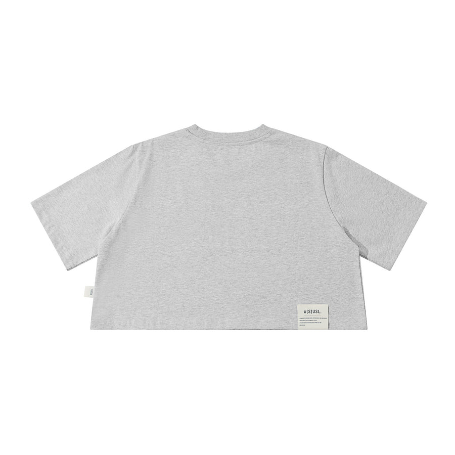 MEET NICE THINGS CROP TEE - HEATHER GREY