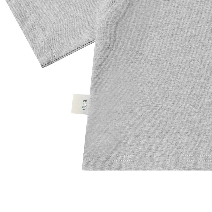 MEET NICE THINGS CROP TEE - HEATHER GREY