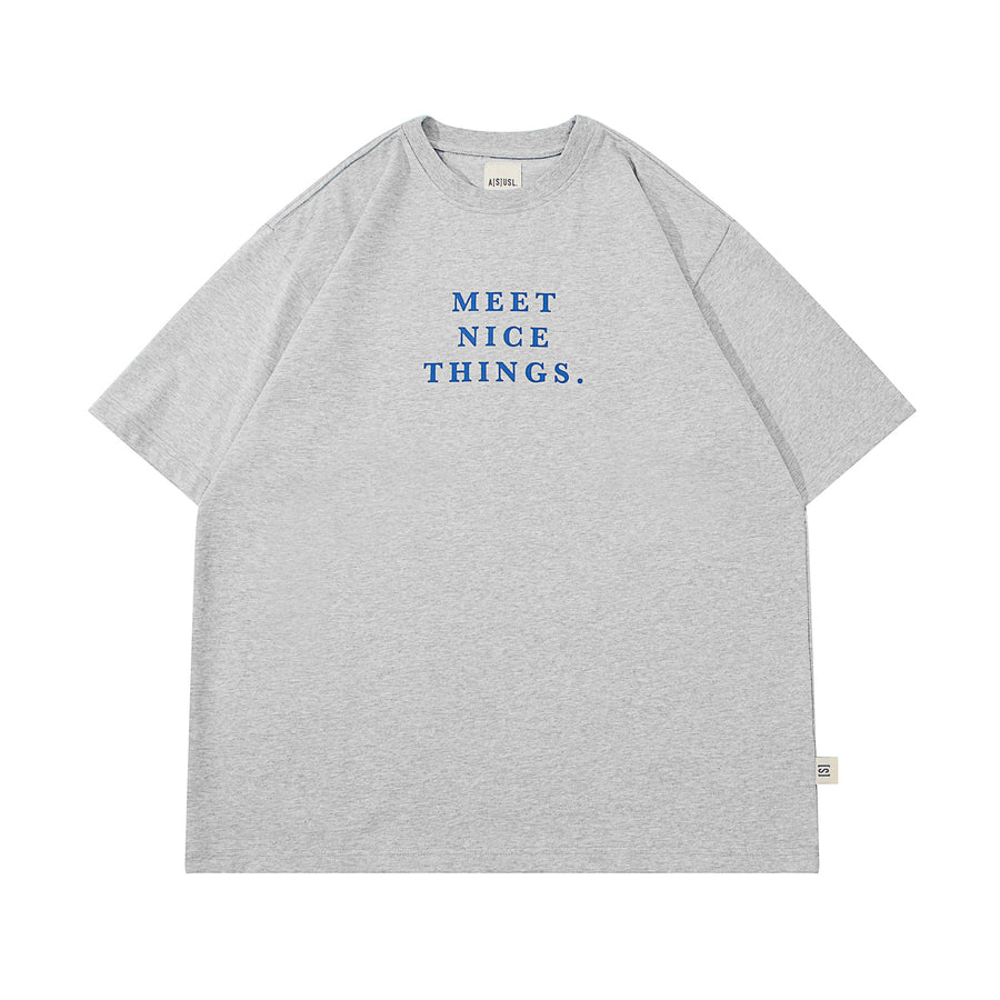 MEET NICE THINGS TEE - HEATHER GREY