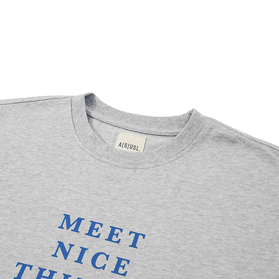 MEET NICE THINGS TEE - HEATHER GREY