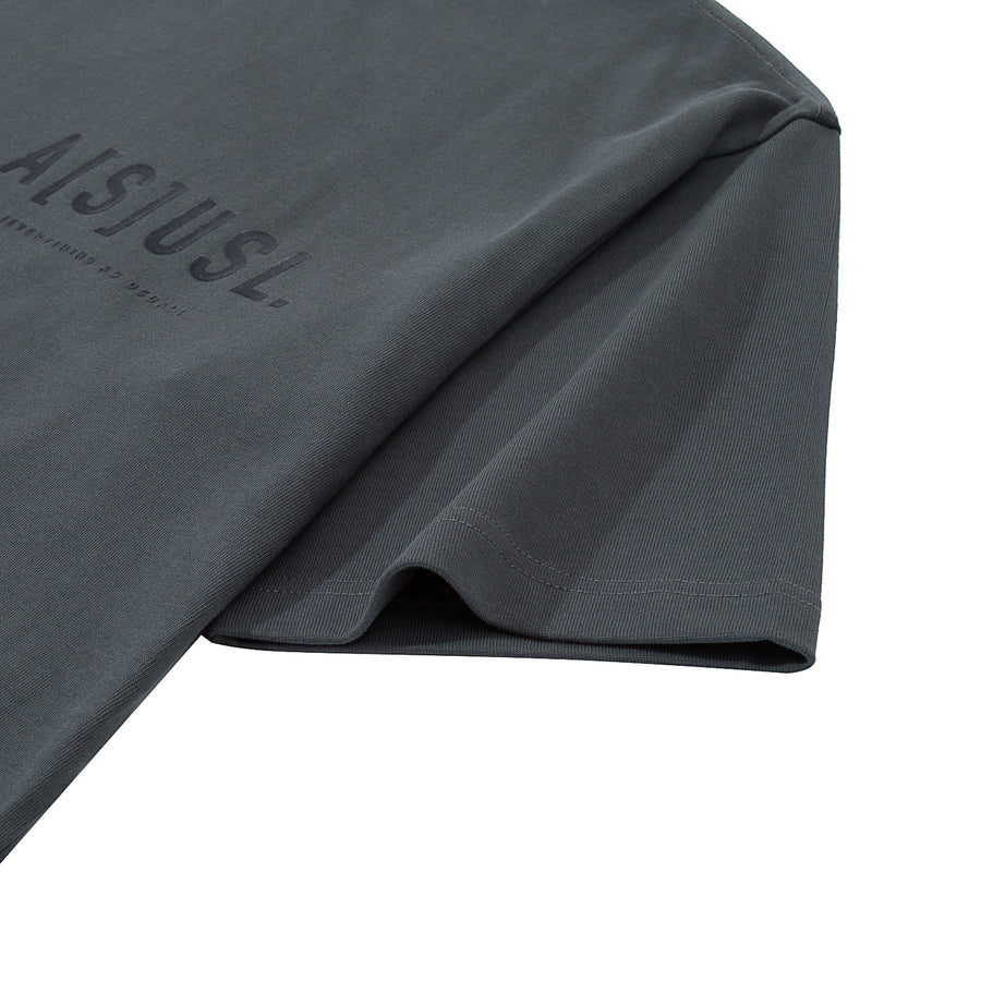 TONAL FLOCKING LOGO TEE - CHARCOAL