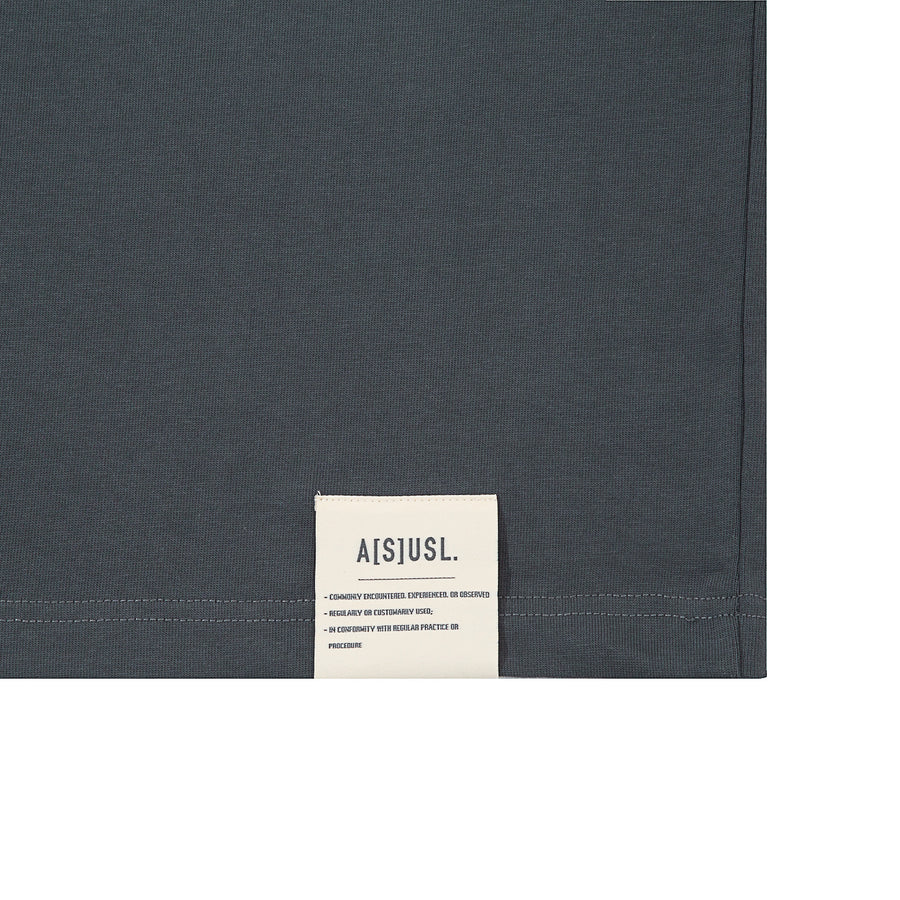 TONAL FLOCKING LOGO TEE - CHARCOAL