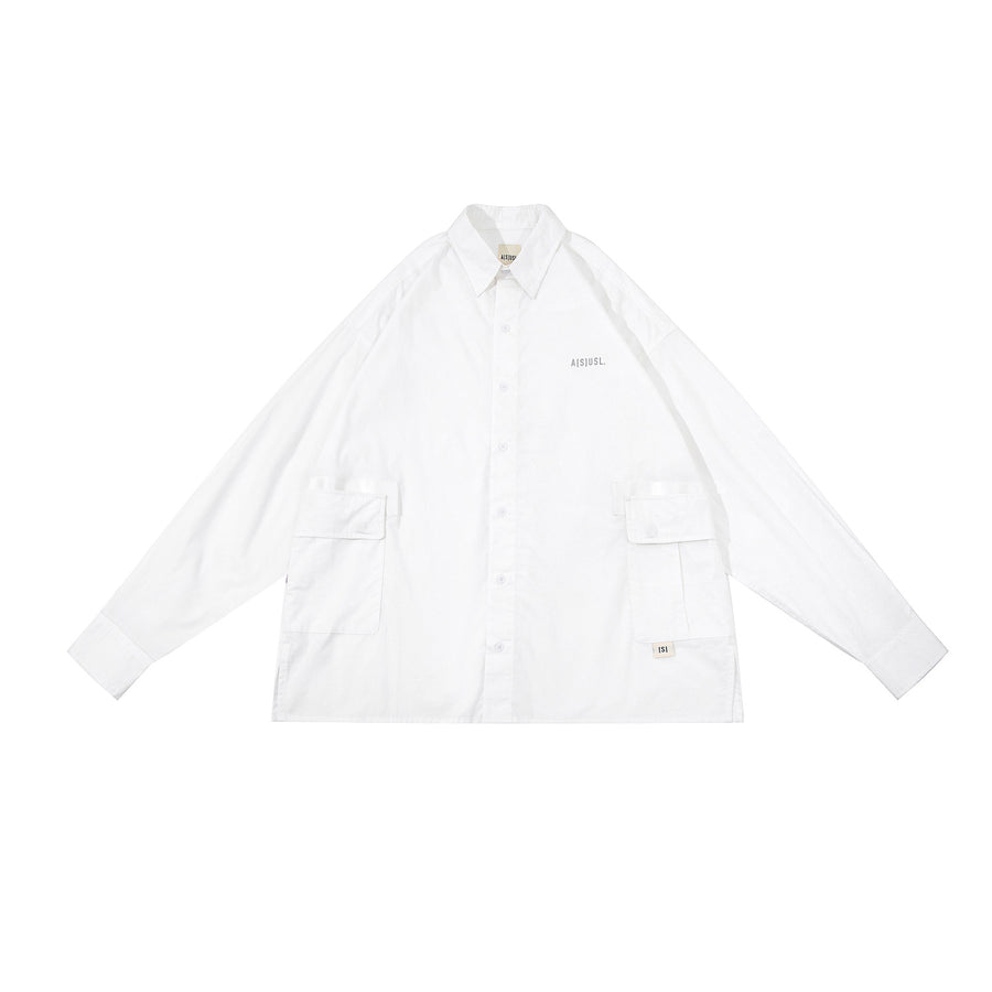 REFLECTIVE SMALL LOGO SHIRT - WHITE