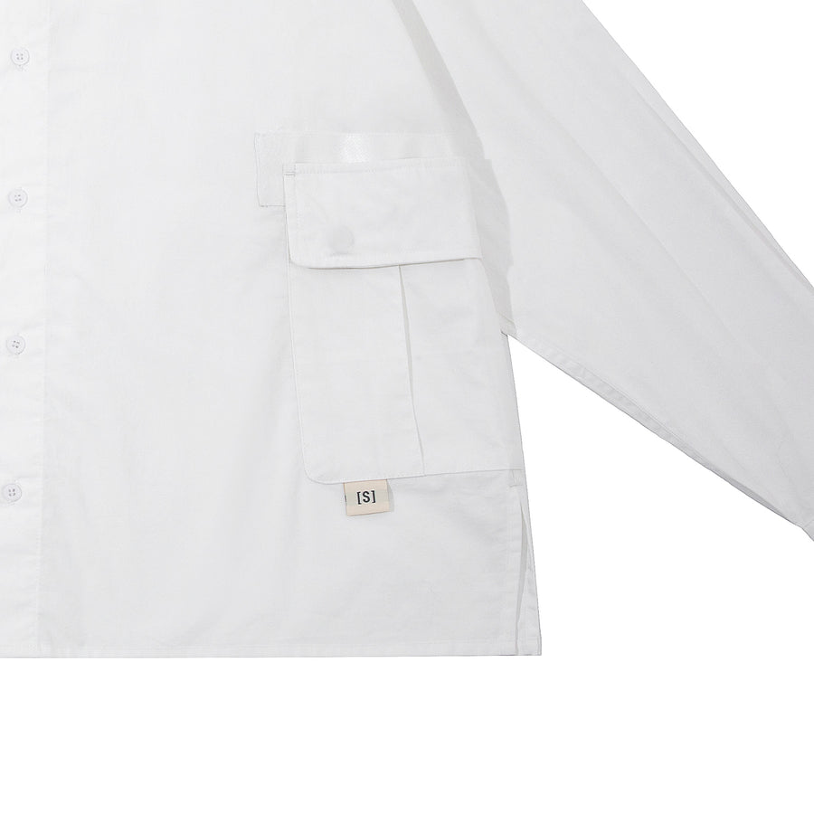 REFLECTIVE SMALL LOGO SHIRT - WHITE