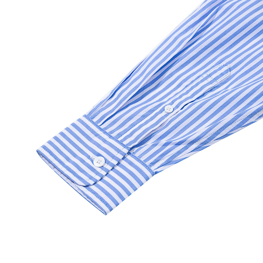 PATCHWORK FOUR POCKETS SHIRT - BLUE STRIPES