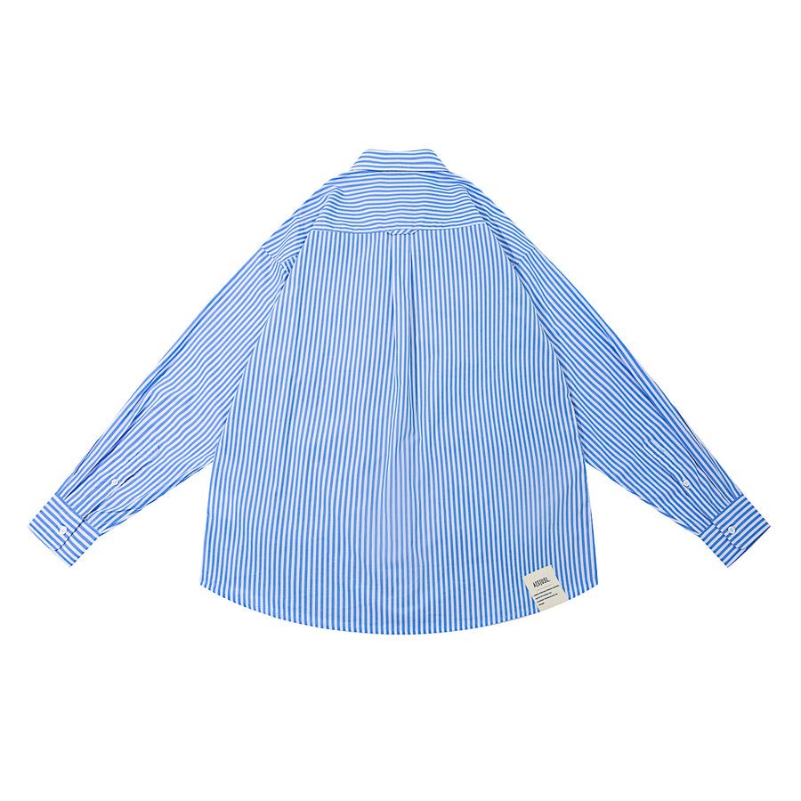 PATCHWORK FOUR POCKETS SHIRT - BLUE STRIPES