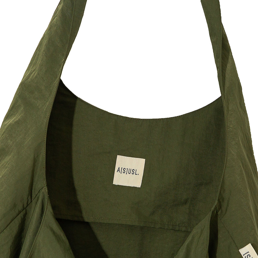 REFLECTIVE LOGO OVERSIZE TOTE BAG - OLIVE