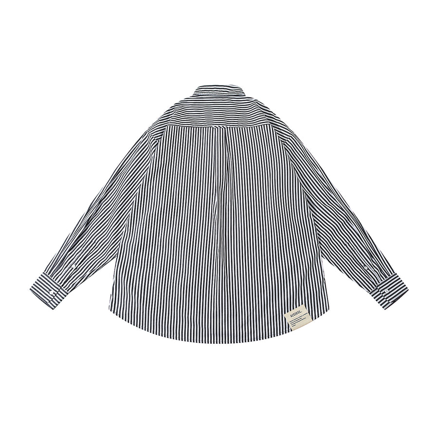 PATCHWORK FOUR POCKETS SHIRT - BLACK STRIPES