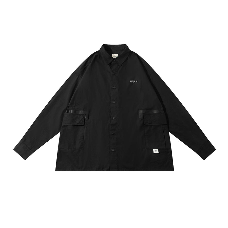 REFLECTIVE SMALL LOGO SHIRT - BLACK