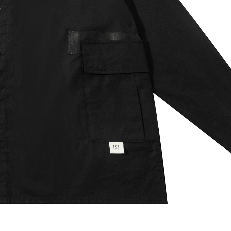 REFLECTIVE SMALL LOGO SHIRT - BLACK