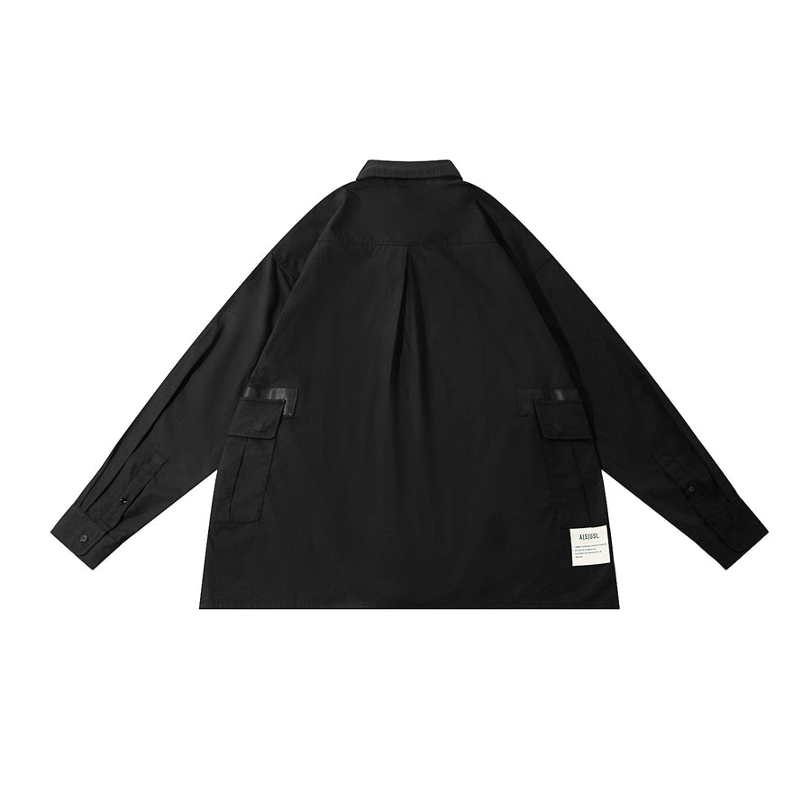 REFLECTIVE SMALL LOGO SHIRT - BLACK