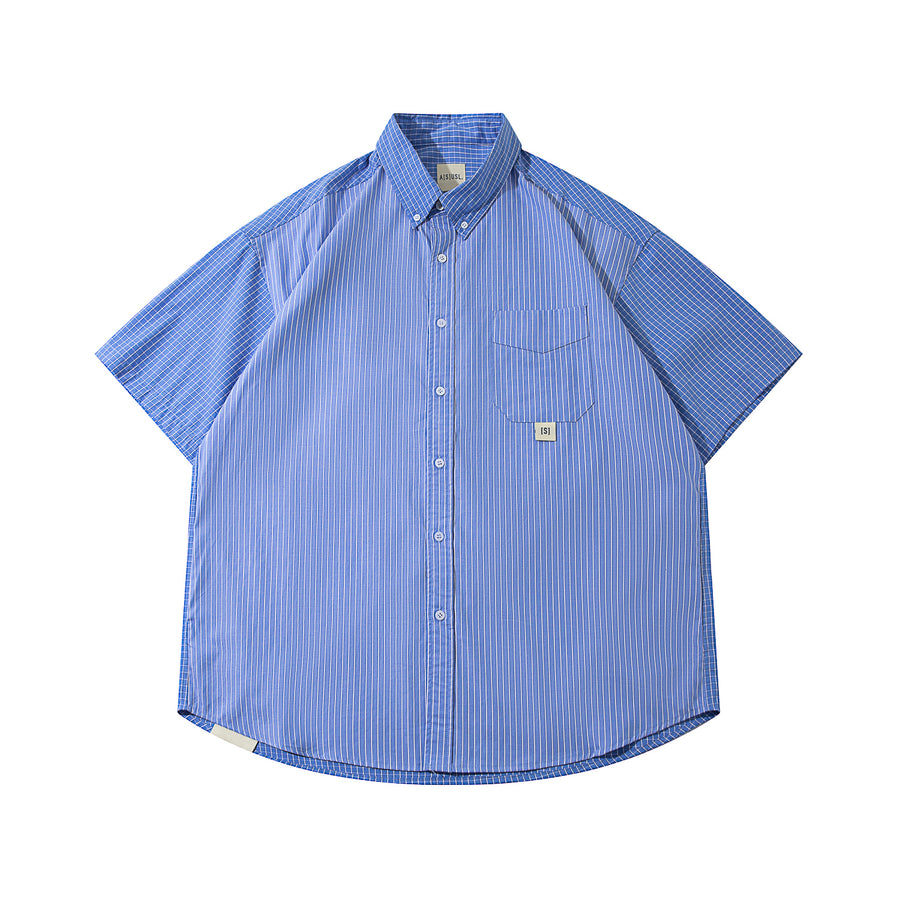 STRIPES MIX CHECKS B/D SHIRT - BLUE STRIPES