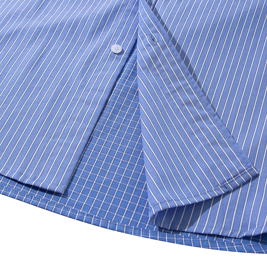 STRIPES MIX CHECKS B/D SHIRT - BLUE STRIPES