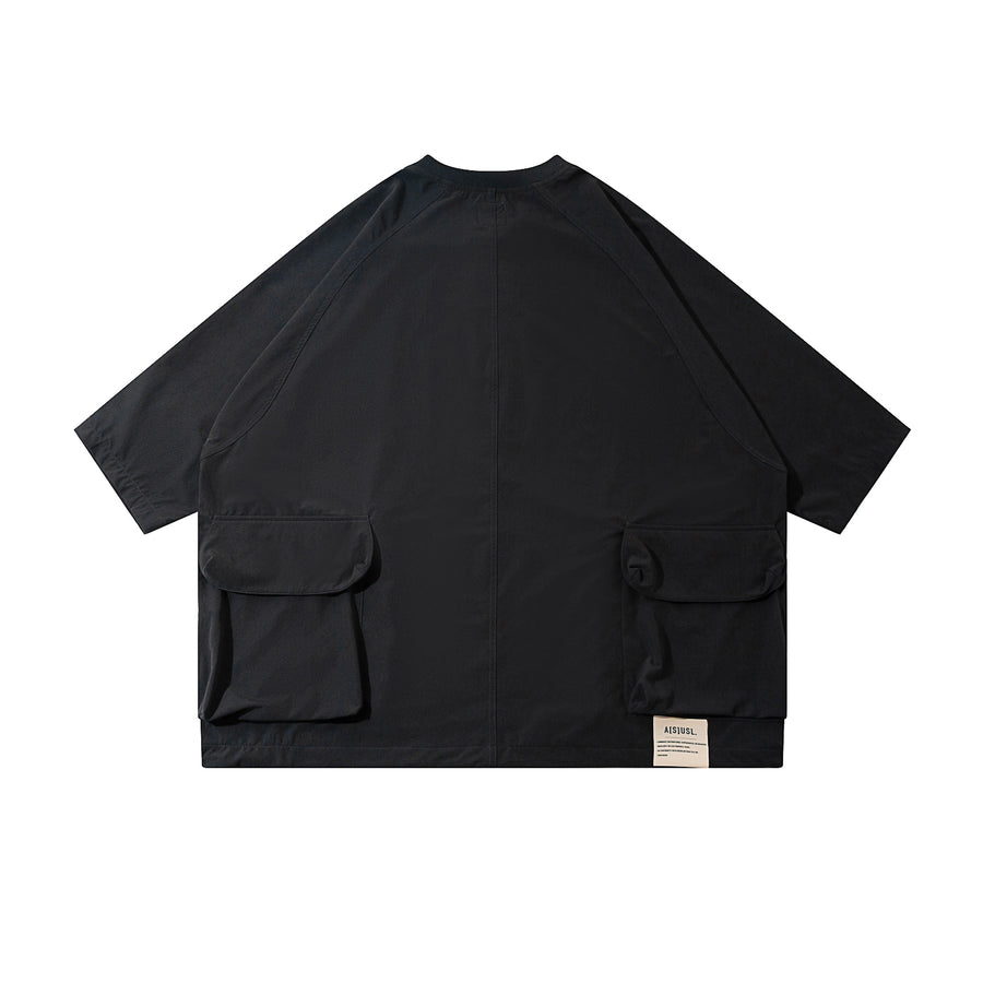 ZIPPER POCKET PERFORMANCE TEE - CHARCOAL