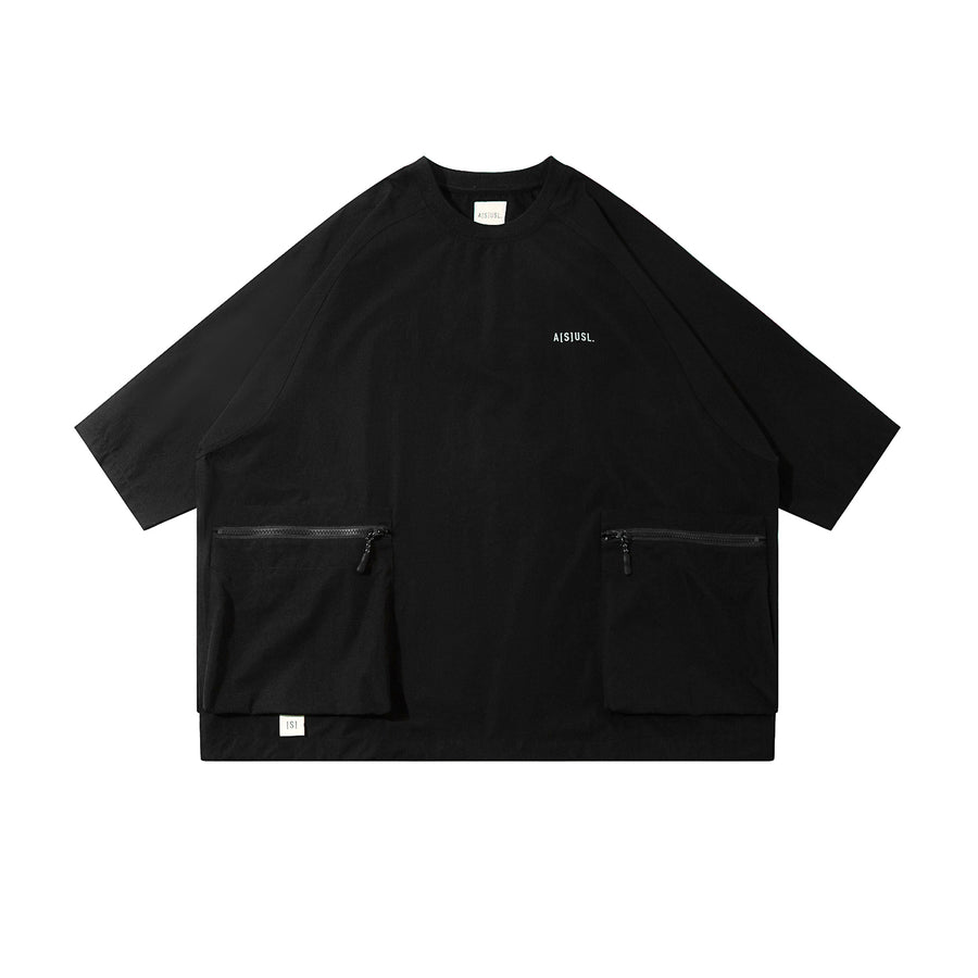 ZIPPER POCKET PERFORMANCE TEE - BLACK