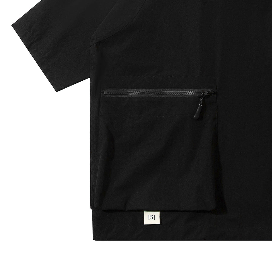 ZIPPER POCKET PERFORMANCE TEE - BLACK