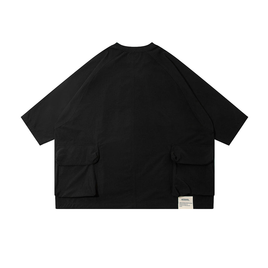 ZIPPER POCKET PERFORMANCE TEE - BLACK