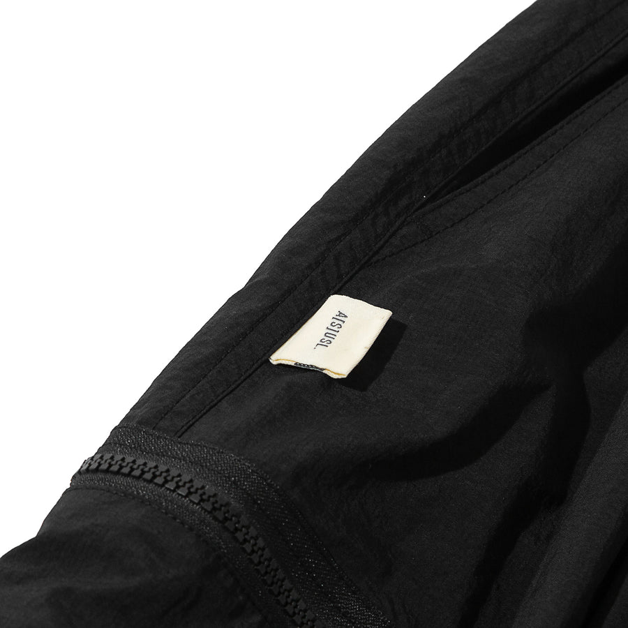 DOUBLE ZIPPER POCKET BALLON SKIRT - BLACK