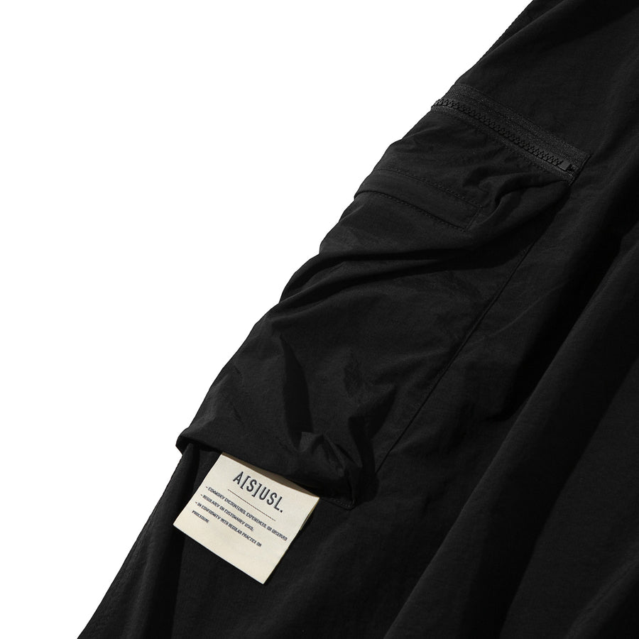 DOUBLE ZIPPER POCKET BALLON SKIRT - BLACK