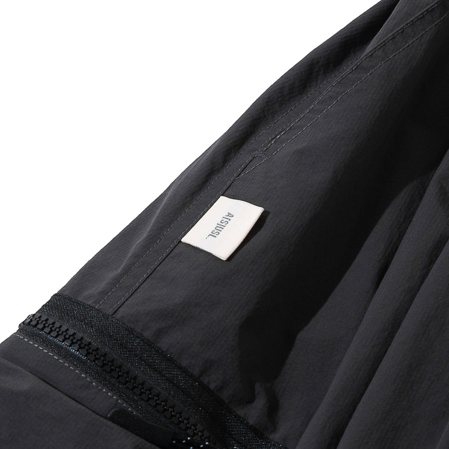 DOUBLE ZIPPER POCKET BALLON SKIRT - CHARCOAL