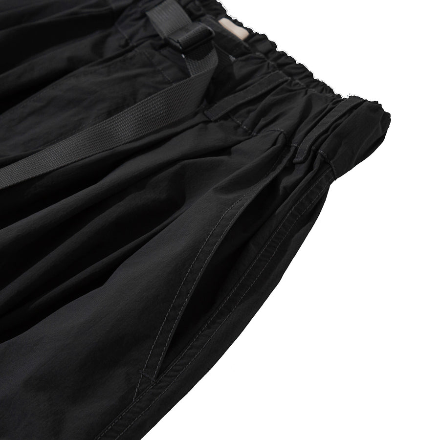 DOUBLE ZIPPER POCKET BALLON SKIRT - CHARCOAL