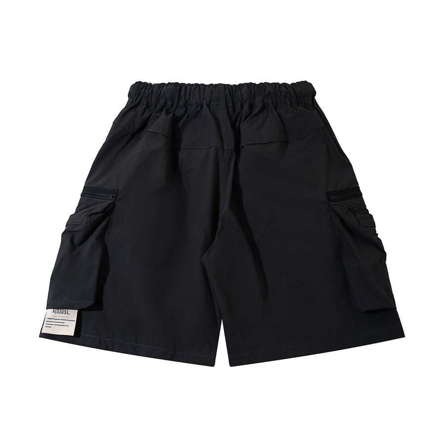 DOUBLE ZIPPER POCKET SHORTS - CHARCOAL