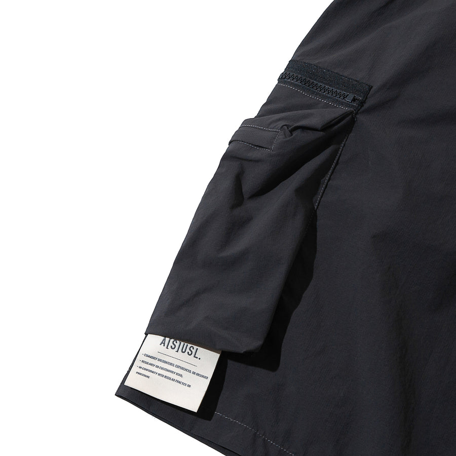 DOUBLE ZIPPER POCKET SHORTS - CHARCOAL